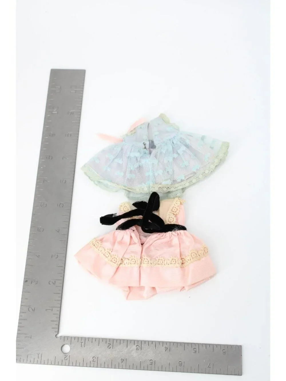 2 Ginny Doll Dress Pink Blue Vogue Dolls Vintage 94717